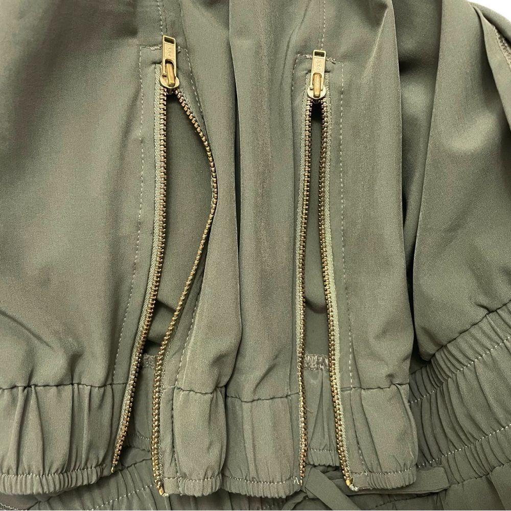 Albion Fit Cap Sleeve Active Jumpsuit Olive Green Elastic Waist Onepiece Size XS - Picture 9 of 11